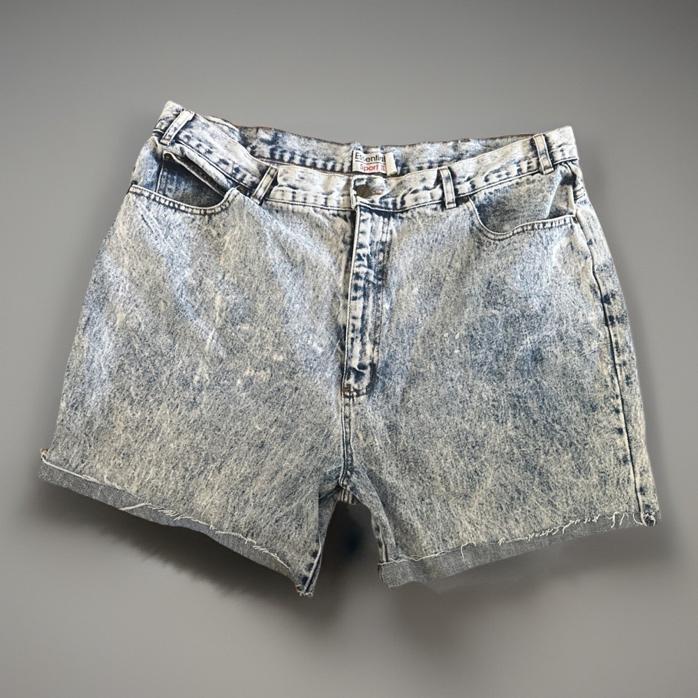 Vintage Y2K Light Acid Denim Jean Shorts Jorts 38 Relaxed Baggy Fit Made USA